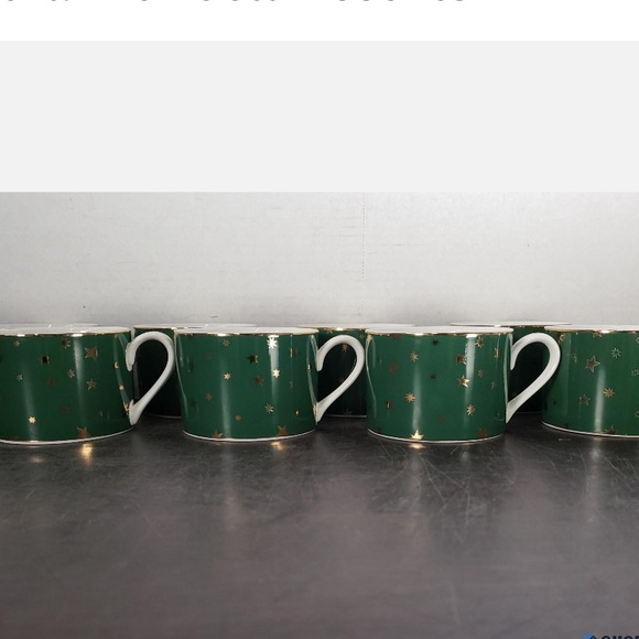 Sakura Galaxy Green w/14 Carat Gold Star ~ 6 Dinner, 2 Lunch, 8 Mugs - Picture 8 of 9